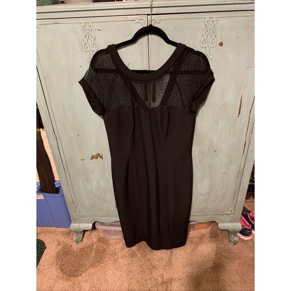 White House Black Market Sheath Dress Cocktail Little Black Dress Size 12 NWOT